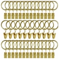 Pikkukuva 1 / 4: 30 kappaletta verhorenkaita klipsillä, ruosteenkestävät verhorenkaat, metalliset verhokoukut, verhotangon rengas suihkuverhoille ja ikkunoille (3,538 mm)