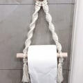 Miniatyrbillede 3 af 5: Toiletpapirholder, vævet makramé toiletrulleholder til toiletbadeværelse, håndlavet badeværelse hængende porte (krogfri)