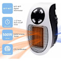 Miniatyrbillede 3 af 5: Smart 500 W keramisk blæser - Elektrisk opvarmning med stikkontakt - med justerbar termostat og timer og LED-display - Hurtig opvarmning, lav støj, sikker