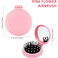 Miniatyrbild 2 av 5: Hårkam Mini Rund Fällbar Kam 1 Solid Färg Mjuk Söt Spegel Mini Bärbar Fällbar Kam (Rosa)