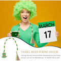 Miniatyrbillede 3 af 5: Træperler St. Patricks Dag Hængende Dekoration Vinduesgardin Irsk Festival Festival Hængende Dekoration St. Patricks Dag Træperle Ornament Rid