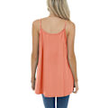 Miniatyrbilde 4 av 4: Sommer Tank Tops for Kvinner Plissert Spaghetti Stropp Camisole Løs Passform Casual Ermeløs（L）