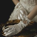 Miniatyrbilde 1 av 5: Satin Double Bow Hansker Bryllupstilbehør Elegante Dame Brudehansker