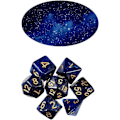 Miniatyrbillede 3 af 4: 7 stk. (blå sort) polyhedral terninger D20 D12 D10 D8 D6 D4 16mm akryl terningesæt til Dungeons and Dragons DND terninger RPG MTG brætspil dobbelt farve