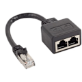 Miniatyrbilde 1 av 3: RJ45 Distributor adapter, Ethernet 1 til 2 RJ45 Nettverk STRP distributor, CAT8 nettverkskabel distributor for hjemme desktop