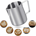 Miniatyrbilde 1 av 4: 350 ml melkekanne i rustfritt stål 304 med gravert skala for skumming av melk, cappuccino, juice eller annet