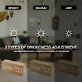 Miniatyrbillede 5 af 5: (Sort) Digitalt træ vækkeur med LED-lydkontrol, dobbelt strømforsyning via USB-batteri, lydløst træur med LED, boligdekorationer