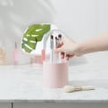 Miniatyrbild 3 av 5: (Rosa) Makeupborsthållare med lock Makeupborste Förvaringslåda med genomskinligt svänglock Pärla Dammskyddad Displayställ Sovrum Byrå Badrumsskåp Sin