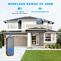 Miniatyrbillede 2 af 4: Trådløs dørklokke, 400m lang rækkevidde - Lang rækkevidde Elektronisk Carillon Caillon, Carillon Kit med Home-style receptorer, 55 melodier ved 5 lydstyrkeniveauer