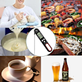 Miniatyrbild 4 av 5: Vikbar digital kökstermometer köttermometer med stor LCD-skärm och vikbar sond för grillning bif kött stek vin-b
