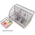 Miniatyrbillede 2 af 4: Mesh Division Skrivebordsopbevaringsstativ Skrivebords Penneholder Opbevaringsramme Student Desk Hylde (Sølv)