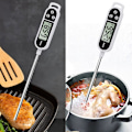 Miniatyrbilde 2 av 5: Kjøkkentermometer tilbehør, matlagingstermometer, termometerprobe, grilltermometer, 5 sekunders LCD-skjermtermometer for bakverk, BBQ, kjøtt, melk, Cu