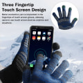 Miniatyrbilde 2 av 4: Vinter touchscreen-hansker for menn, sklisikre, varme hansker strikket for menn, silikonpartikkelhansker fortykket elastiske vindtette mansjetter for å holde varmen (blå2)