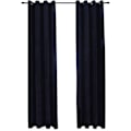 Miniatyrbillede 2 af 5: Mørklægningsgardiner med ringe 2 stk sort velour 140x175 cm