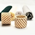 Miniatyrbillede 5 af 5: Servietringe, Rattan Servietringe Rattan Servietringholder, Pletbestandige Servietringe til Familiesammenkomster, Middagsselskaber, 54cm