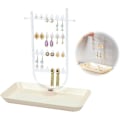 Miniatyrbillede 1 af 4: Øre-spænde dør med bakke, smykke display støtte kvinde øreringe kvinder til kæder øreringe ringe armbånd smykke organizer, 1 rum