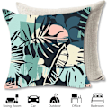 Miniatyrbilde 4 av 5: Putetrekk 45 x 45 cm, sett med 4 putetrekk i bomull og lin, putetrekk for sofa, utendørs hage seng sofa puter (18-CoconutPa