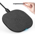 Miniatyrbilde 1 av 4: Trådløs mobillader - Lær, slank - Bærbar hurtiglading firkant - For iPhone, Samsung, Huawei og andre Qi-telefoner