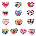 Miniatyrbillede 1 af 4: 14 stk. Amour - Tilfældige flerfarvede patches, blandet sæt med håndlavede patches, assorterede stryge- eller sy-på broderede strygemærker til DIY til tøj og jeans