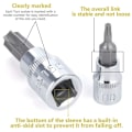 Miniatyrbilde 4 av 5: 13 stk. Torx Pipenøkkelsett, T8 - T70 Bits Pipenøkkelsett, Hunn Torx Pipenøkler, Torx Bits Pipenøkkelsett, Krom Vanadium Stål 1/4\", 3/8\" og 1/2\" Feste