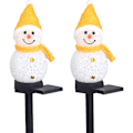 Miniatyrbillede 1 af 5: Pakke med 2 Snemand Solcellelamper Sne Wollers Jule Snemand Dekorationslys Dekorationslys