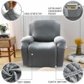 Miniatyrbild 3 av 5: Superstretchigt Recliner-fåtöljöverdrag Recliner-sofföverdrag Recliner-fåtöljöverdrag Formmonterade överdrag, Mjuka och tjocka (Ljusgrå - 1-pack)