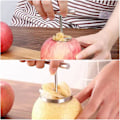 Miniatyrbillede 5 af 5: 2 stk. æblekernefjerner, rustfrit stål frugtskiver pærekernefjerner separator sæt, æblekernefjerner værktøj til køkken frugtringer, tykkere skarpt blad