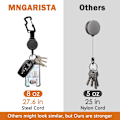 Miniatyrbillede 4 af 5: 1-pak Retractible nøglering, multiværktøj karabinhage badgeholder, sort