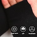 Miniatyrbillede 3 af 5: Cashmere fingerløse handsker, håndledsvarmer tommelfinger hul varme halvfinger handsker vinter varme fingerløse handsker sort og grå julegaver til mænd kvinder