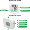Miniatyrbillede 3 af 5: 4 Mini Indendørs Termometre (Hvid), Digitalt Termometer Hygrometer Bærbart Termometer til Hjem, Akvarium, Børneværelse, Inkubator, Kælder, Skiftende R
