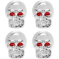 Pikkukuva 4 / 5: 4 kpl (Skull Silver) Chrome Skull Valve Caps Rengasventtiilit Auton lisävarusteet Yleismaailmalliset venttiilihatut autoon, maasturiin, kuorma-autoon, moottoripyörään, polkupyörään