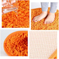 Miniatyrbillede 3 af 3: Mikrofiber bademåtter absorberende hjerte i form af et hjerte, til køkken, soveværelse, kollegium, swimmingpool, badeværelse (40 x 50 cm, orange)