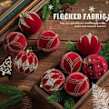 Miniatyrbild 5 av 5: 12-pack Sammetsjulgranskulor, julgransdekorationer - 80 mm/3,15\", gröna flockade hängande julgransprydnader, krossäkra julgranskulor i plast