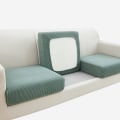 Miniatyrbilde 5 av 5: Grønt høyelatisk sofa setetrekk Stue sofa setetrekk Myk sklisikker møbeltrekk med elastisk bunn