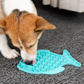 Miniatyrbillede 3 af 5: Slikkemåtter til hunde, reducerer kedsomhed og angst, snusemåtte til hunde, fodermåtte til hunde med sugekopper, alternativ til langsomme hundeskåle (blå)