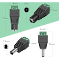 Pikkukuva 2 / 5: Sarja, jossa 10 paria BNC/DC-uros- ja naarasvirtaliittimiä 2,1 x 5,5 mm videovalvontaan/LED-nauhakameraan