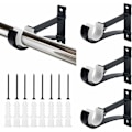 Miniatyrbilde 1 av 5: 4 stk. støttestang gardiner i aluminiumslegering 118 cm Støtte for rustsikre gardinstangstøtter med skruer og ekspansjonsrør for stue st