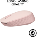 Miniatyrbilde 5 av 5: Trådløs mus for PC, Mac, bærbar PC, 2,4 GHz med USB-mini-mottaker, optisk sporing, ambidextrous - rosa