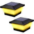 Miniatyrbilde 2 av 4: Vanntett LED solcelle stolpe lys for utendørs hagestolpe for 10x10cm trestolpe, terrasse, gjerde (1 stk)