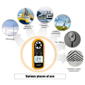 Miniatyrbild 2 av 5: Bärbar anemometer Högprecisions digital anemometer (± 5%) med LCD-bakgrundsbelysning, bärbar anemometer för utomhusbruk, HAVC, drönare