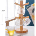 Miniatyrbillede 3 af 5: Træ krus træ krus holder krus stativ bordplade holder træ kop holder opbevaring arrangør display stativ køkkenartikler til te kaffekop krus kroge (6 C