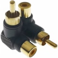 Miniatyrbillede 2 af 5: 8 stk. forgyldte stikforbindelser guld RCA han med hun RCA, vinkeladaptere til 90 grader (4 farver)