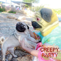 Miniatyrbilde 4 av 5: Halloween Kostyme Party Dyr Hode Lateks Maske Mops Hund