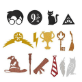 Miniatyrbild 3 av 3: 49 st/set Harry Potter-tema födelsedagsfest bakgrunder rekvisita ballonger set slips glasögon ram banner vimplar tårtdekoration