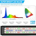 Miniatyrbillede 2 af 5: Akvariebelysning, Full Spectrum Akvarie LED Strip Lys med Controller, 10 Justerbare Lysstyrkeniveauer, 6/10/12 Timers Justerbar Timer.