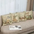 Miniatyrbilde 2 av 2: Juleputetrekk 18x18 tommer, sett med 4 isstøvler, slede, voksmønster, dekorative pynteputer, vinterjulsdekorasjon, hjem, sofa