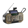 Miniatyrbilde 1 av 3: Ipx5 Multifunksjonell Nødradio Håndsveiv Solbærbar Am/fm/NOAA Værradio med LED Lommelykt Sos Mobiltelefonlader (Kamuflasje)