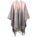 Miniatyrbilde 1 av 2: Kvinners trykte kappe reversibel skjerf oversized sjal cardigan genser kvinners sjal