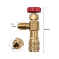 Miniatyrbillede 2 af 5: Sikkerhedsventil ventil Klimaanlægsventil - Flowventil Adapter i messingstik Forbindelse til R410 R22 Klimaanlæg Flowende Påfyldning, 2