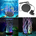 Miniatyrbillede 3 af 5: 12 Multicolor RGB LED LED Akvarium Undervandslys Nat Nat Hav / Multicolor Akvarium Luftsten Disk, Rund Akvarium Barboist med Automatisk Farve